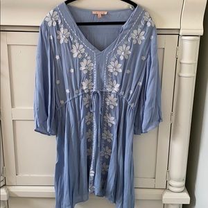 Blue dress with floral design